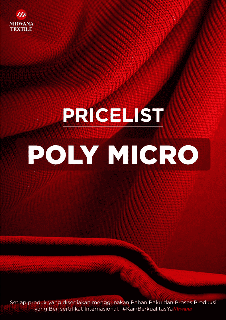 Pricelist POLY MICRO SUBLIM & SPORTSWEAR